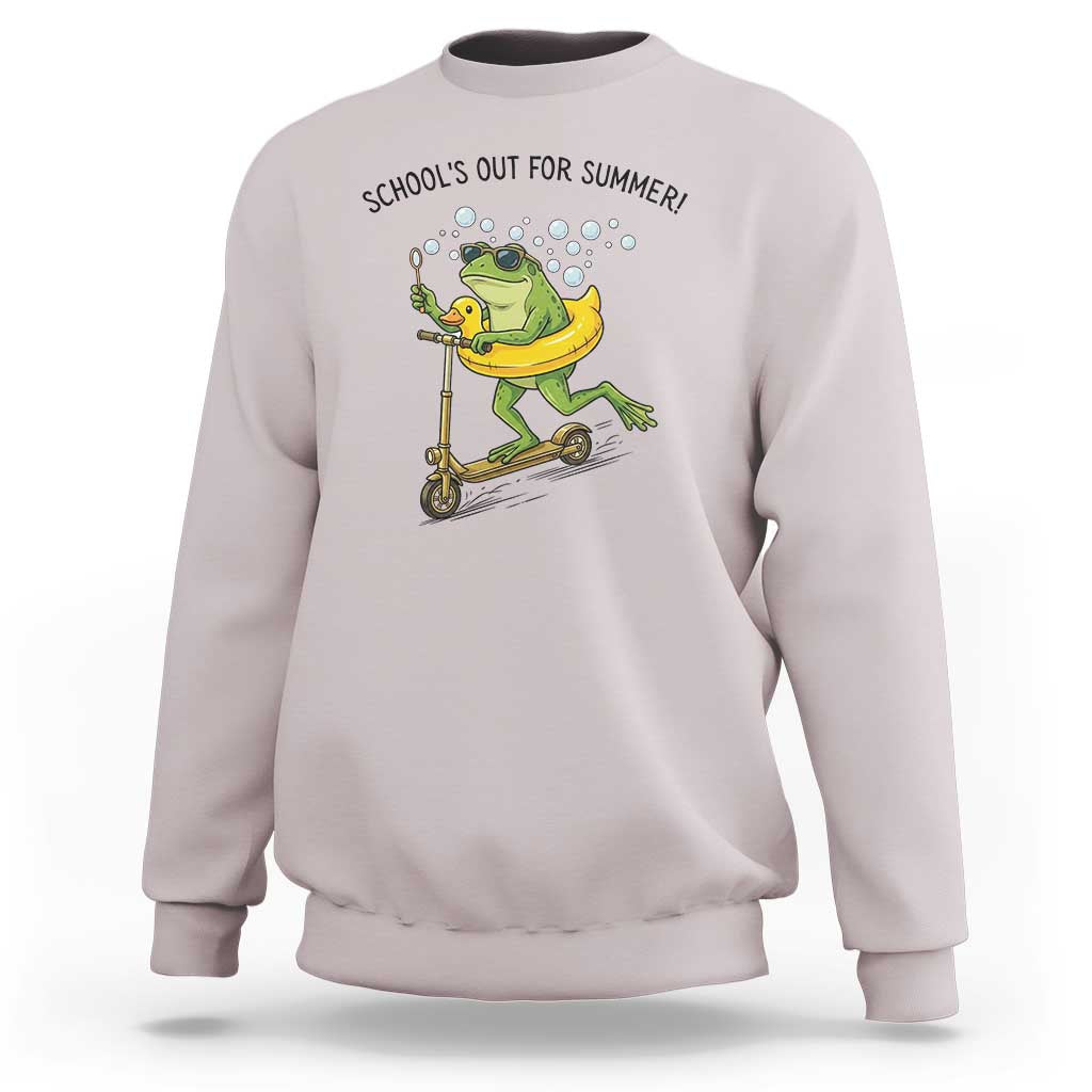 School's Out For Summer Sweatshirt Funny Frog Last Day of School Teacher