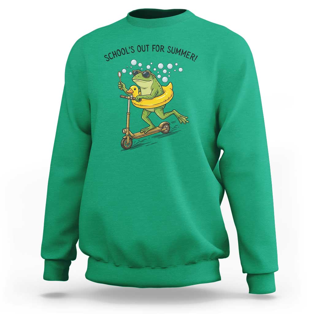 School's Out For Summer Sweatshirt Funny Frog Last Day of School Teacher