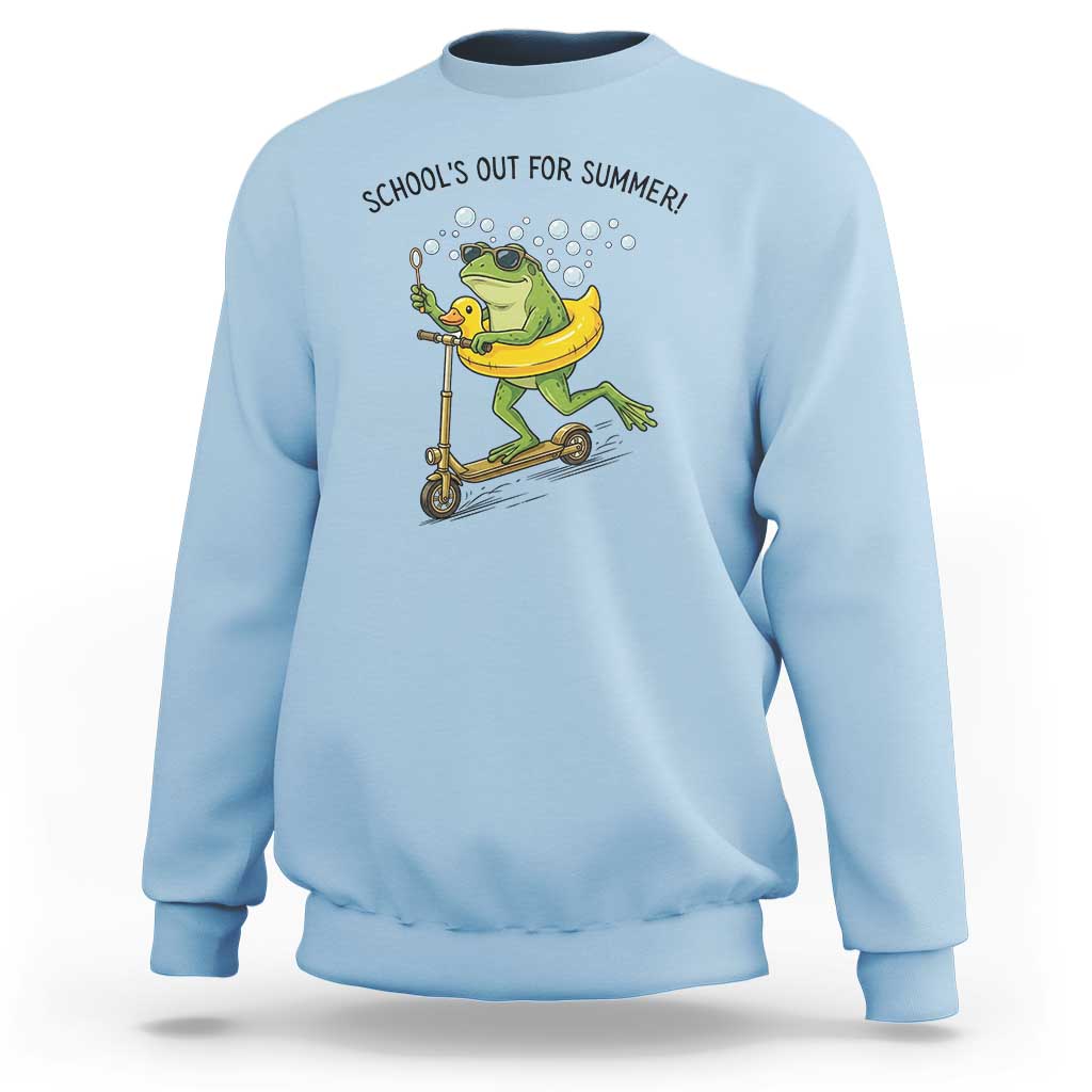 School's Out For Summer Sweatshirt Funny Frog Last Day of School Teacher