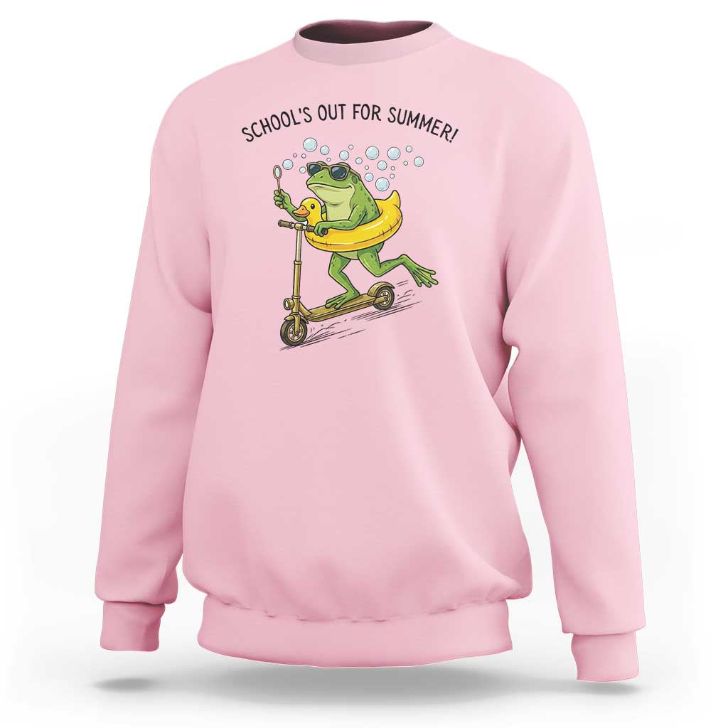 School's Out For Summer Sweatshirt Funny Frog Last Day of School Teacher