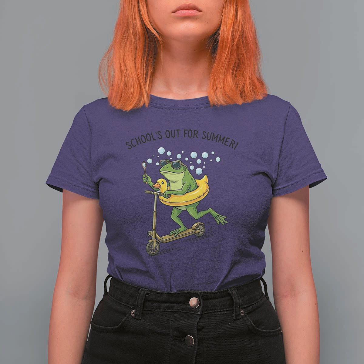 School's Out For Summer T Shirt For Women Funny Frog Last Day of School Teacher
