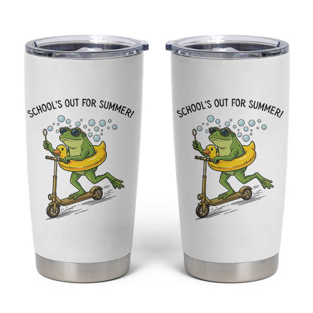 School's Out For Summer Tumbler Cup Funny Frog Last Day of School Teacher