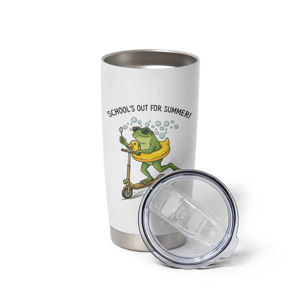 School's Out For Summer Tumbler Cup Funny Frog Last Day of School Teacher