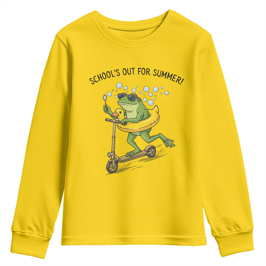School's Out For Summer Youth Sweatshirt Funny Frog Last Day of School Teacher