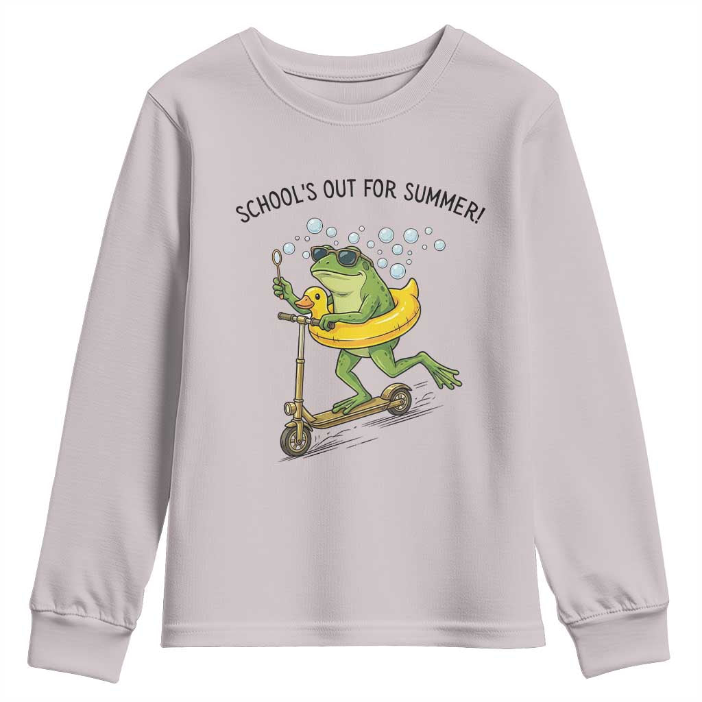 School's Out For Summer Youth Sweatshirt Funny Frog Last Day of School Teacher