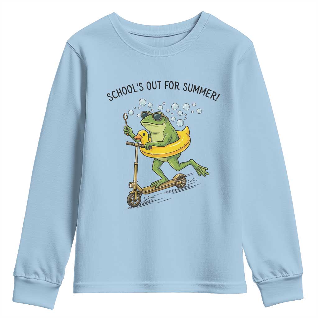 School's Out For Summer Youth Sweatshirt Funny Frog Last Day of School Teacher