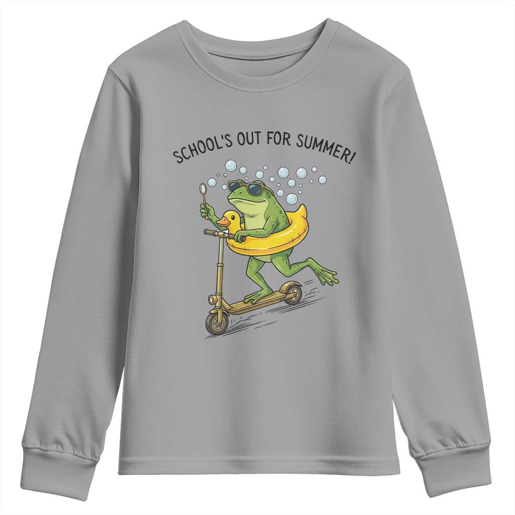 School's Out For Summer Youth Sweatshirt Funny Frog Last Day of School Teacher