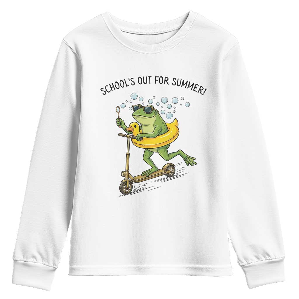 School's Out For Summer Youth Sweatshirt Funny Frog Last Day of School Teacher