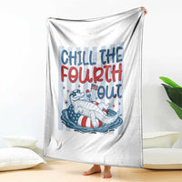 Chill The Fourth Out Throw Blanket Funny Alligator 4th Of July
