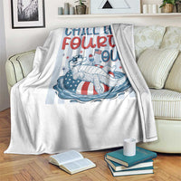 Chill The Fourth Out Throw Blanket Funny Alligator 4th Of July