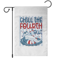 Chill The Fourth Out Garden Flag Funny Alligator 4th Of July