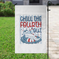 Chill The Fourth Out Garden Flag Funny Alligator 4th Of July