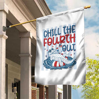 Chill The Fourth Out Garden Flag Funny Alligator 4th Of July