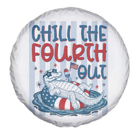 Chill The Fourth Out Spare Tire Cover Funny Alligator 4th Of July