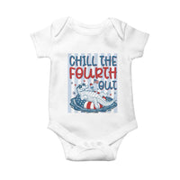 Chill The Fourth Out Baby Onesie Funny Alligator 4th Of July