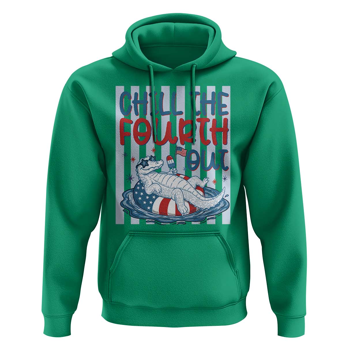 Chill The Fourth Out Hoodie Funny Alligator 4th Of July