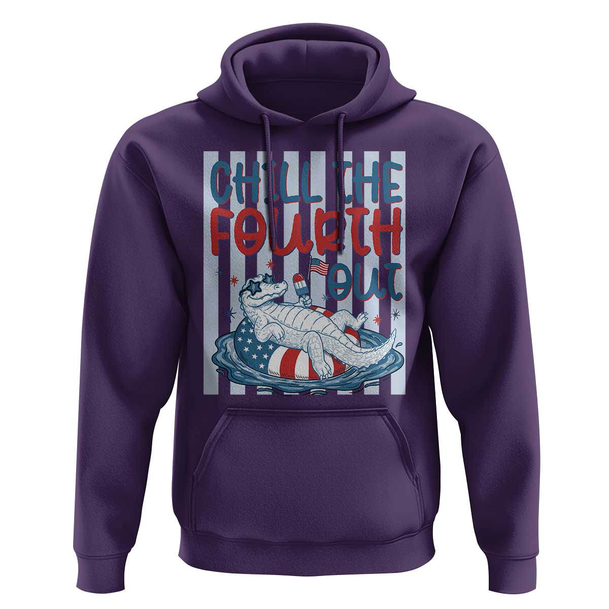 Chill The Fourth Out Hoodie Funny Alligator 4th Of July