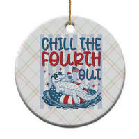 Chill The Fourth Out Ceramic Ornament Funny Alligator 4th Of July