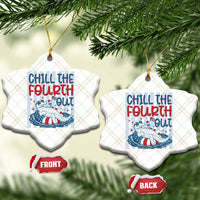 Chill The Fourth Out Ceramic Ornament Funny Alligator 4th Of July