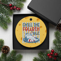 Chill The Fourth Out Ceramic Ornament Funny Alligator 4th Of July
