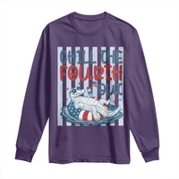 Chill The Fourth Out Long Sleeve Shirt Funny Alligator 4th Of July