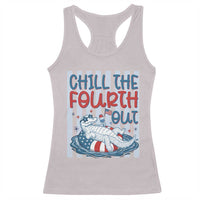Chill The Fourth Out Racerback Tank Top Funny Alligator 4th Of July