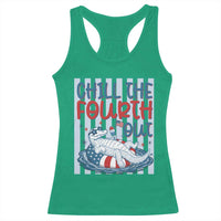 Chill The Fourth Out Racerback Tank Top Funny Alligator 4th Of July