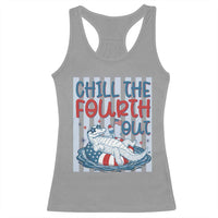 Chill The Fourth Out Racerback Tank Top Funny Alligator 4th Of July