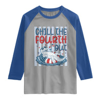 Chill The Fourth Out Raglan Shirt Funny Alligator 4th Of July