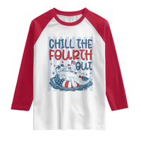Chill The Fourth Out Raglan Shirt Funny Alligator 4th Of July