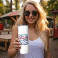 Chill The Fourth Out Skinny Tumbler Funny Alligator 4th Of July