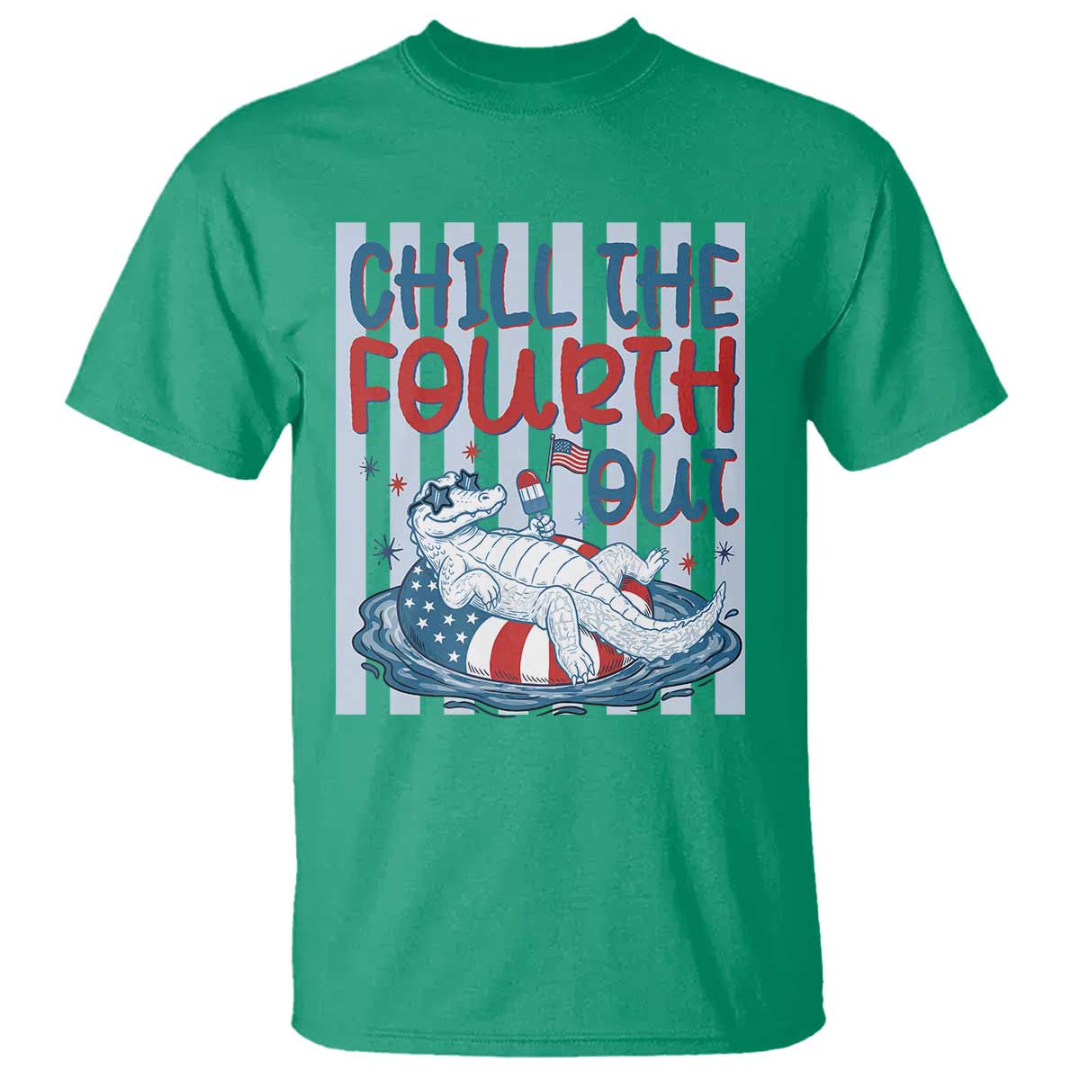 Chill The Fourth Out T Shirt Funny Alligator 4th Of July
