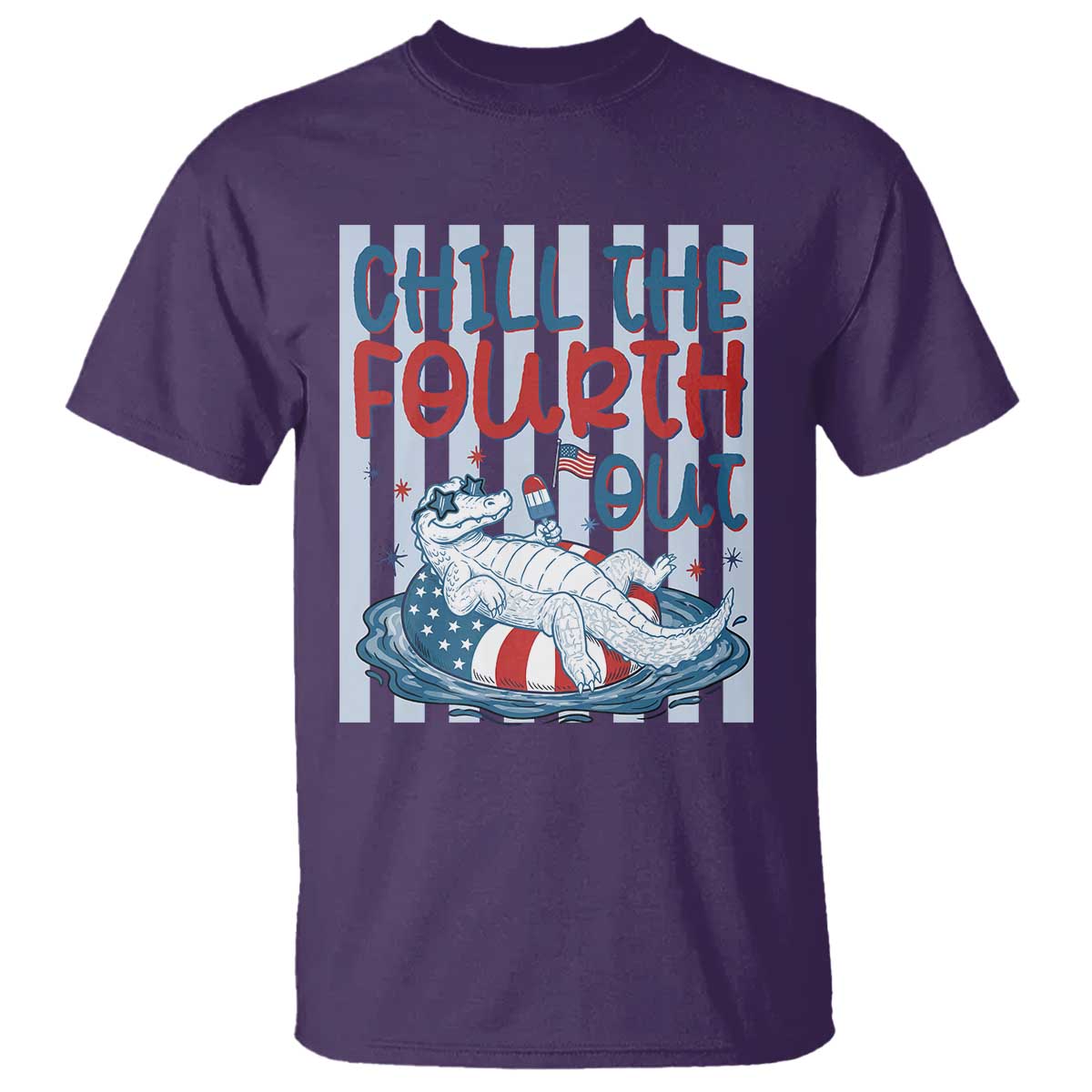 Chill The Fourth Out T Shirt Funny Alligator 4th Of July