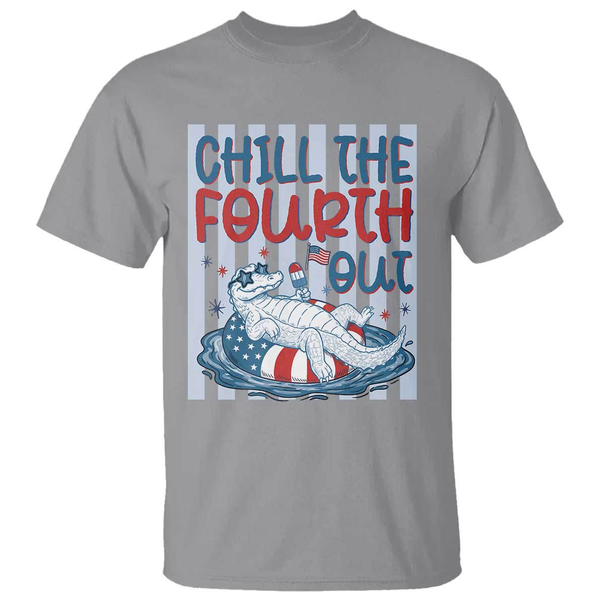 Chill The Fourth Out T Shirt Funny Alligator 4th Of July