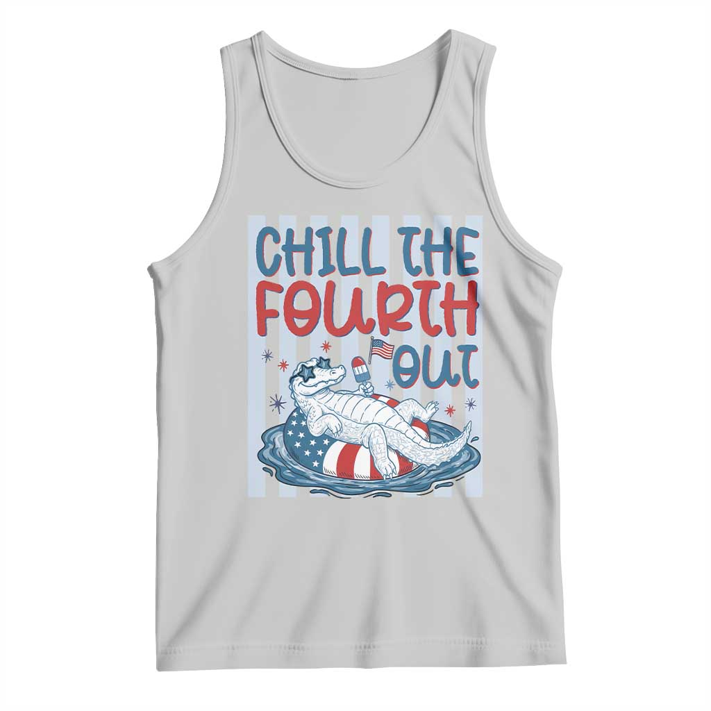 Chill The Fourth Out Tank Top Funny Alligator 4th Of July