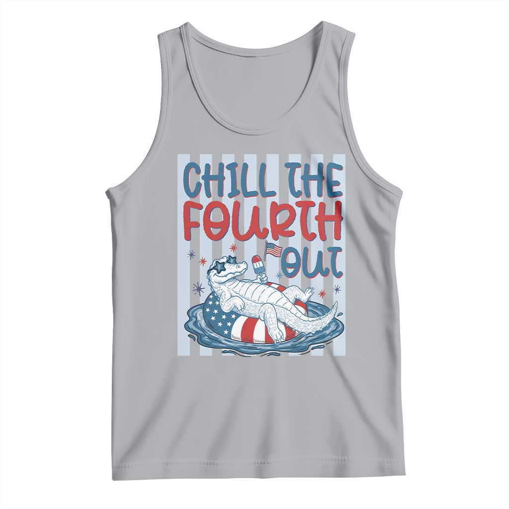Chill The Fourth Out Tank Top Funny Alligator 4th Of July