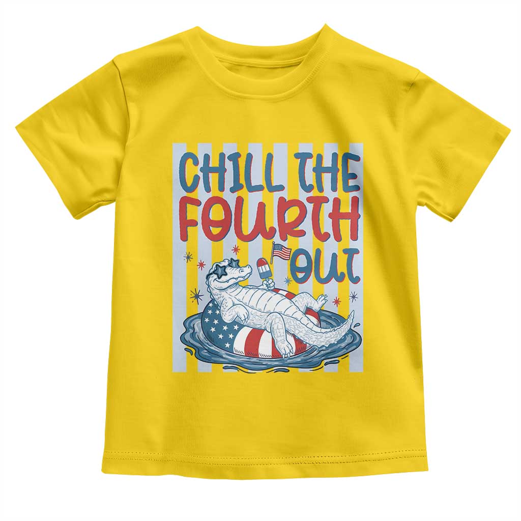Chill The Fourth Out Toddler T Shirt Funny Alligator 4th Of July