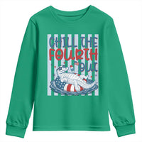 Chill The Fourth Out Youth Sweatshirt Funny Alligator 4th Of July