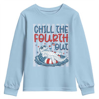 Chill The Fourth Out Youth Sweatshirt Funny Alligator 4th Of July