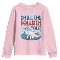 Chill The Fourth Out Youth Sweatshirt Funny Alligator 4th Of July