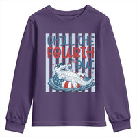 Chill The Fourth Out Youth Sweatshirt Funny Alligator 4th Of July