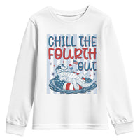 Chill The Fourth Out Youth Sweatshirt Funny Alligator 4th Of July