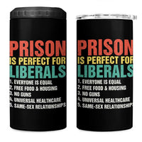 Prison Is Perfect For Liberals 4 in 1 Can Cooler Tumbler Funny Anti Liberal Quote