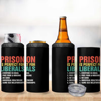 Prison Is Perfect For Liberals 4 in 1 Can Cooler Tumbler Funny Anti Liberal Quote