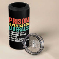 Prison Is Perfect For Liberals 4 in 1 Can Cooler Tumbler Funny Anti Liberal Quote
