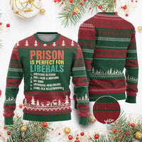 Prison Is Perfect For Liberals Ugly Christmas Sweater Funny Anti Liberal Quote