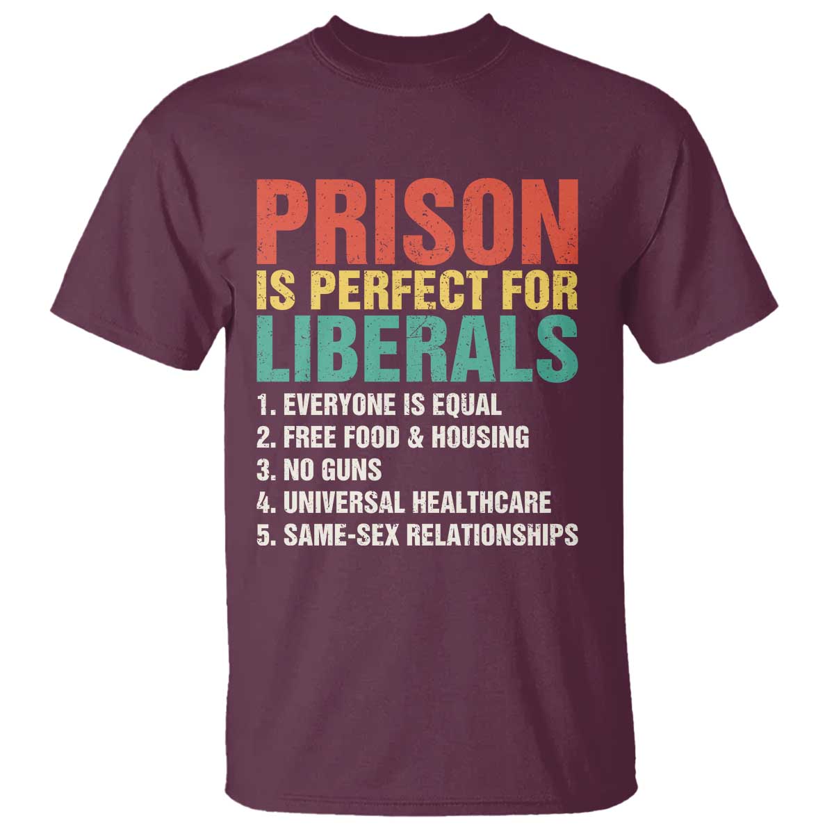 Prison Is Perfect For Liberals T Shirt Funny Anti Liberal Quote