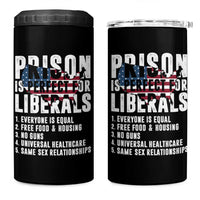 Prison Is Perfect For Liberals 4 in 1 Can Cooler Tumbler Anti Liberal Quote
