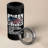 Prison Is Perfect For Liberals 4 in 1 Can Cooler Tumbler Anti Liberal Quote