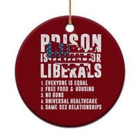 Prison Is Perfect For Liberals Ceramic Ornament Anti Liberal Quote